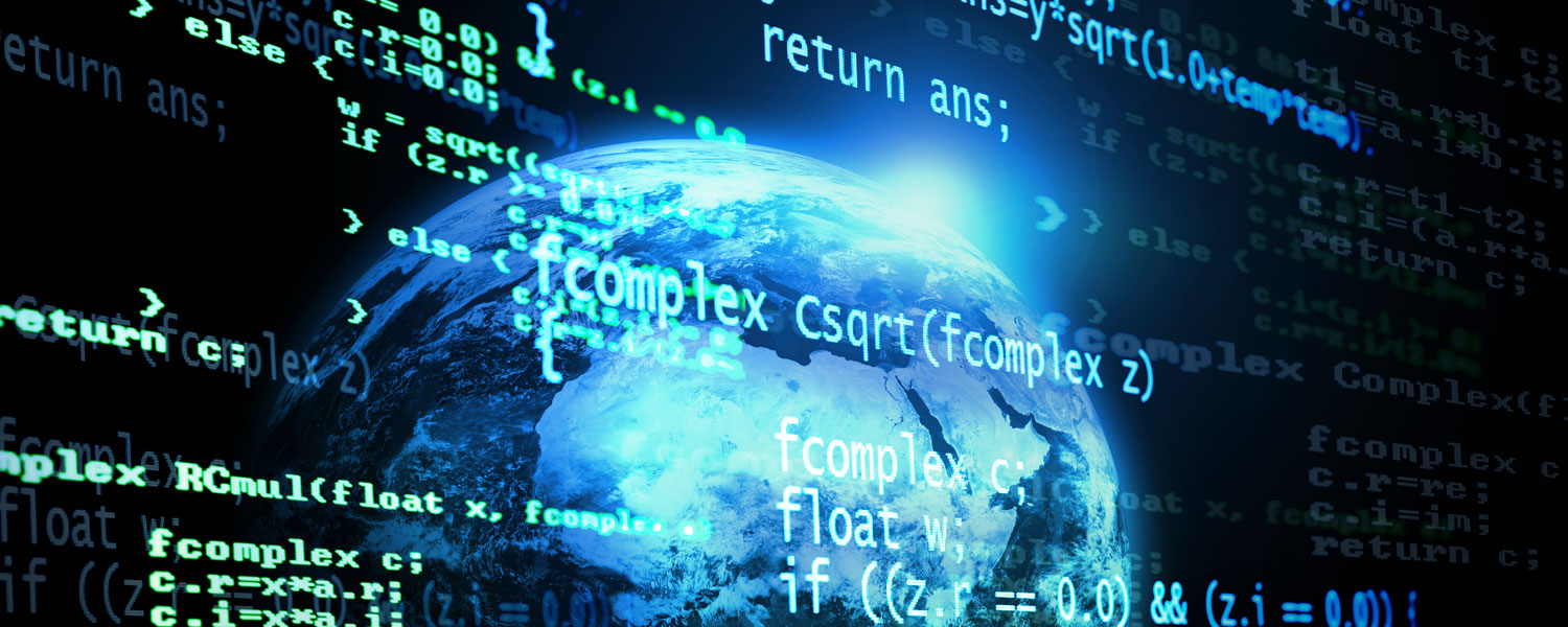 Earth and code, courtesy of dreamstime
