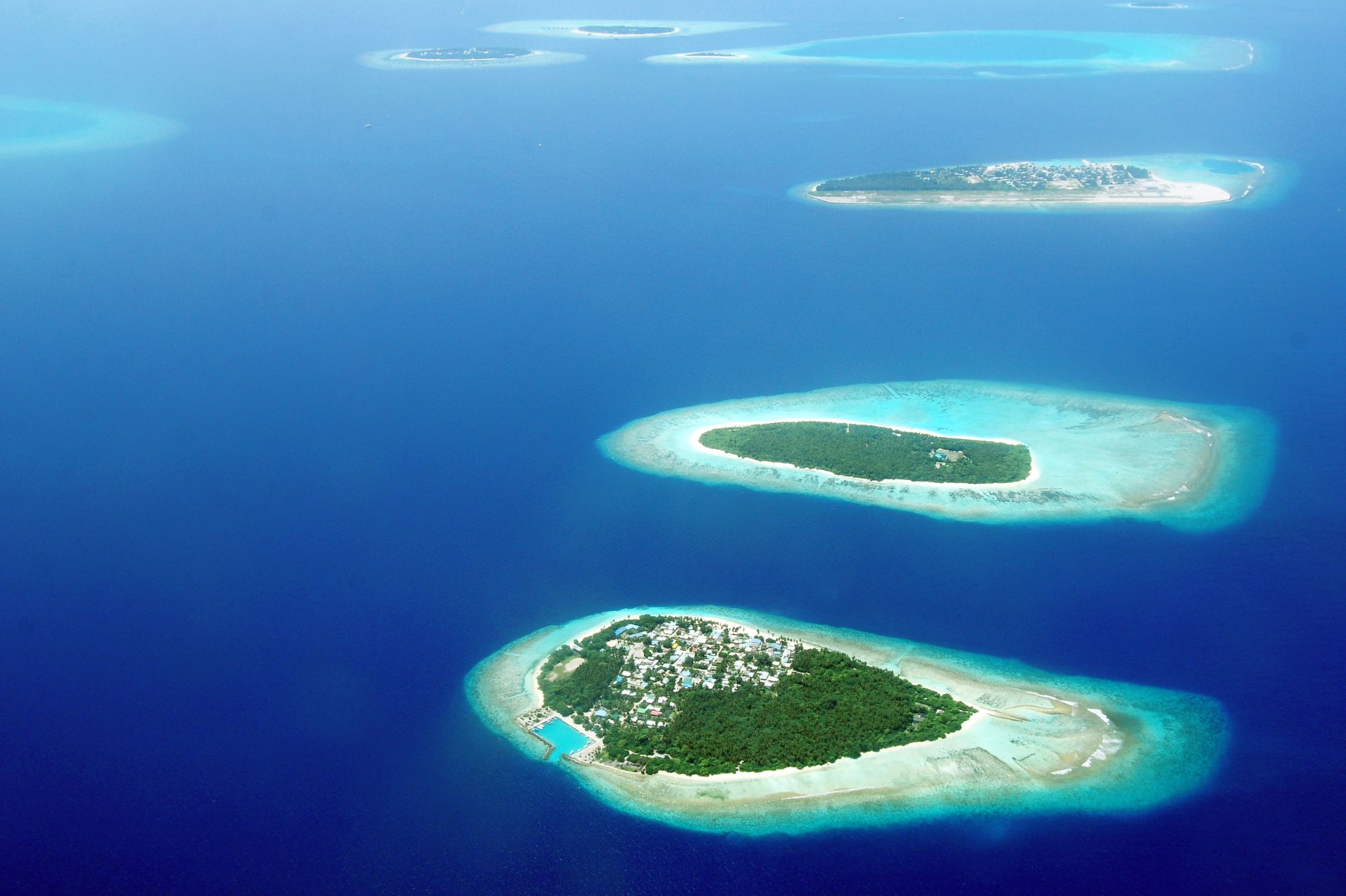Above: The Republic of Maldives consists of 1,192 tiny islands in 26 atolls spread from north to south. With the islands surrounded by the ocean, the greatest diversity occurs in marine and coastal environments. [Source] 