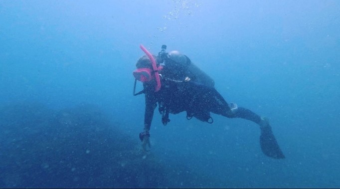 Anneliese on a scuba diving course in Costa Rica 
