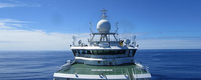 Research ship in the Atlantic