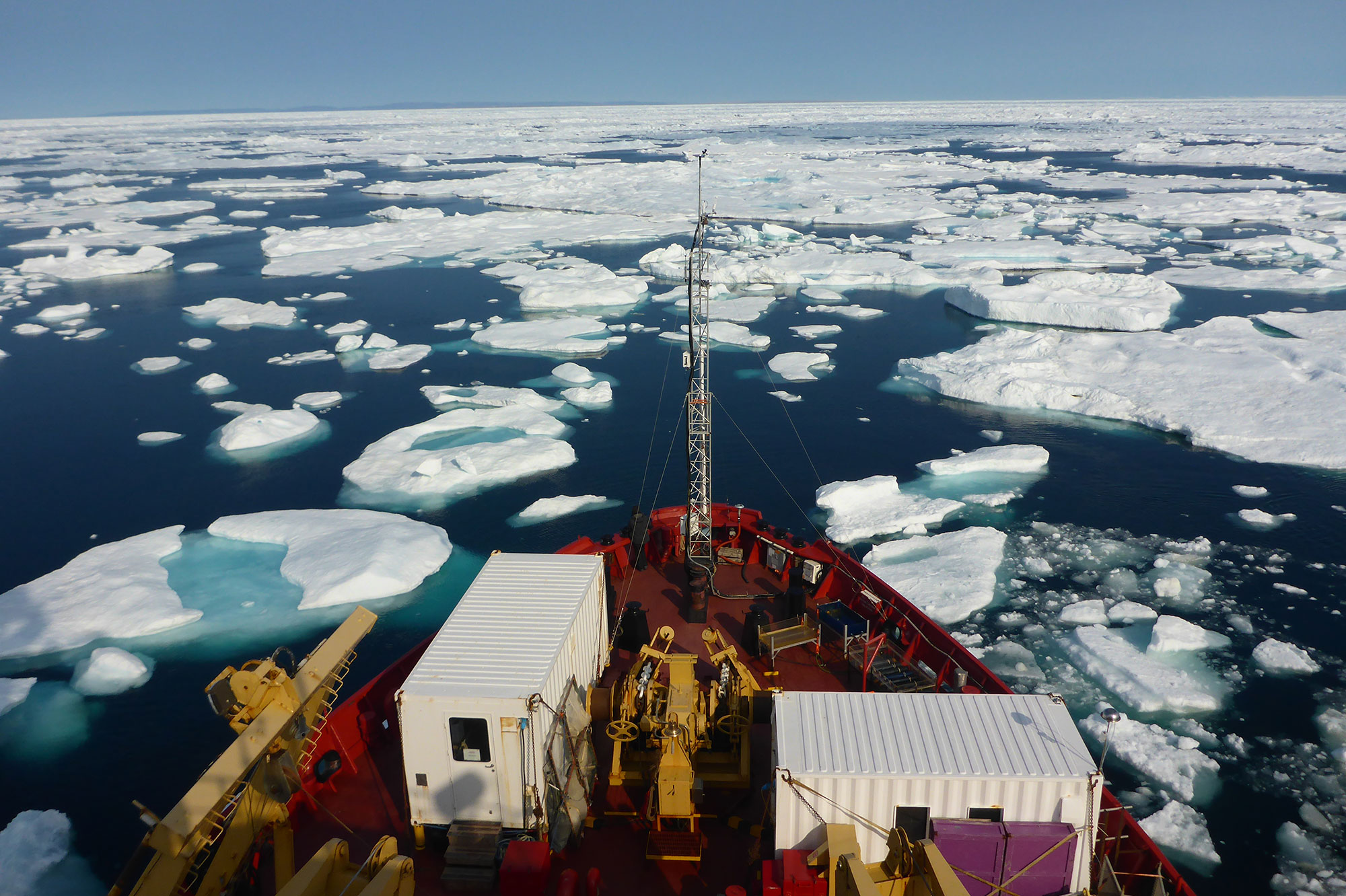 Picture taken on board the CCGS Amundsen where the researchers lived and worked for 5 weeks in the sea ice (Dr Charel Wohl).