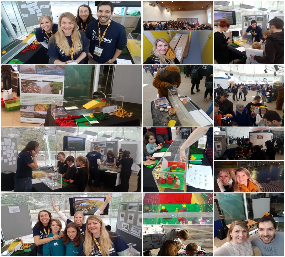 Montage of images from Unearthed Outreach event