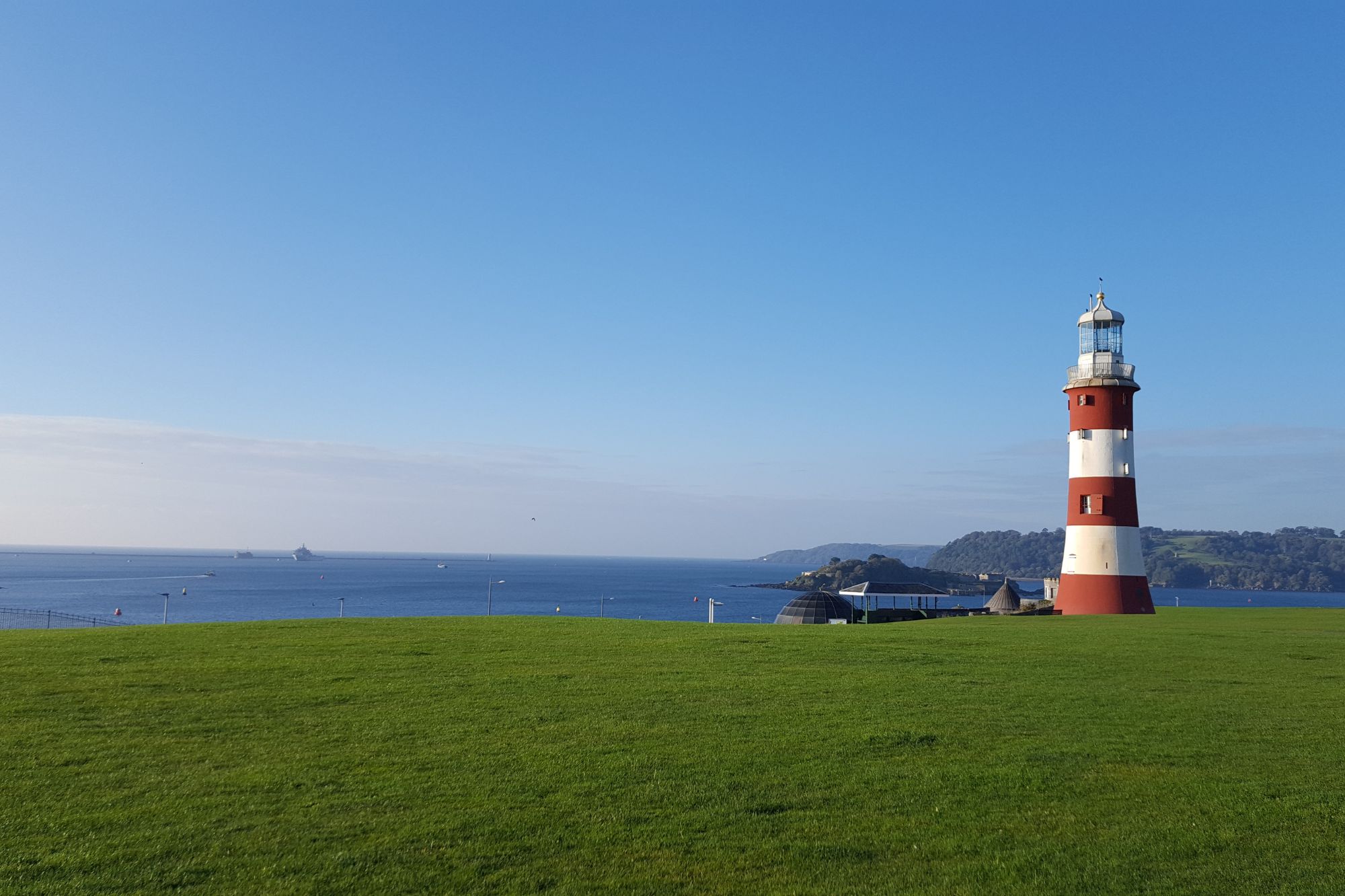 Plymouth Hoe and lighthouse - just a minute's walk from Plymouth Marine Laboratory